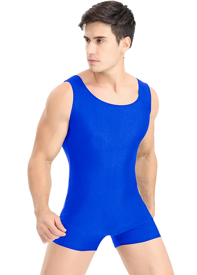 Speerise Mens Biketard Spandex Short Tank Unitard