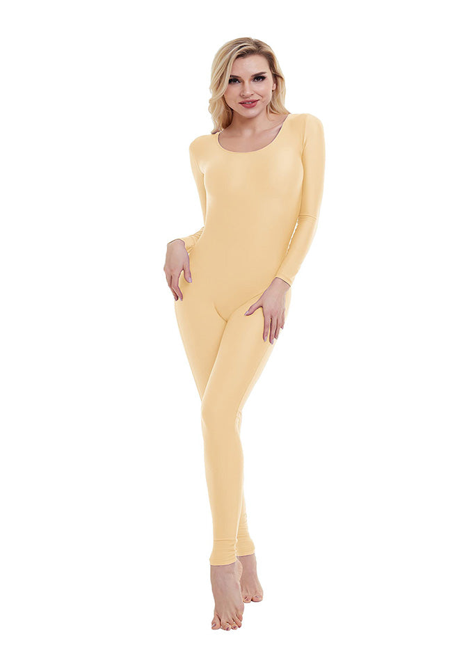 nude long sleeve unitard