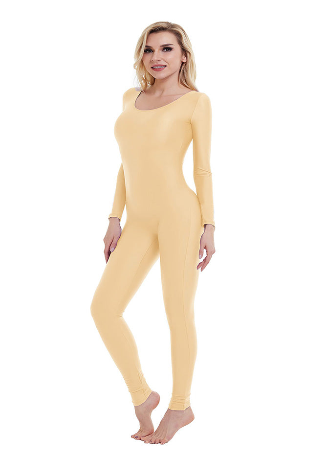 nude long sleeve unitard