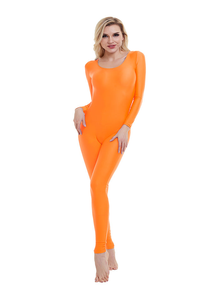 Orange long sleeve unitard