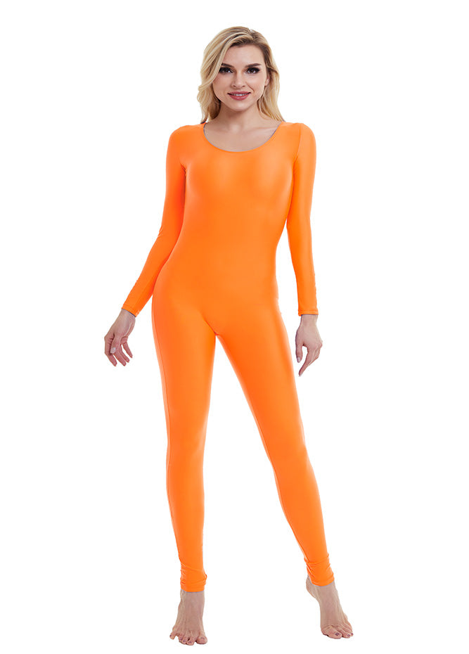Orange long sleeve unitard