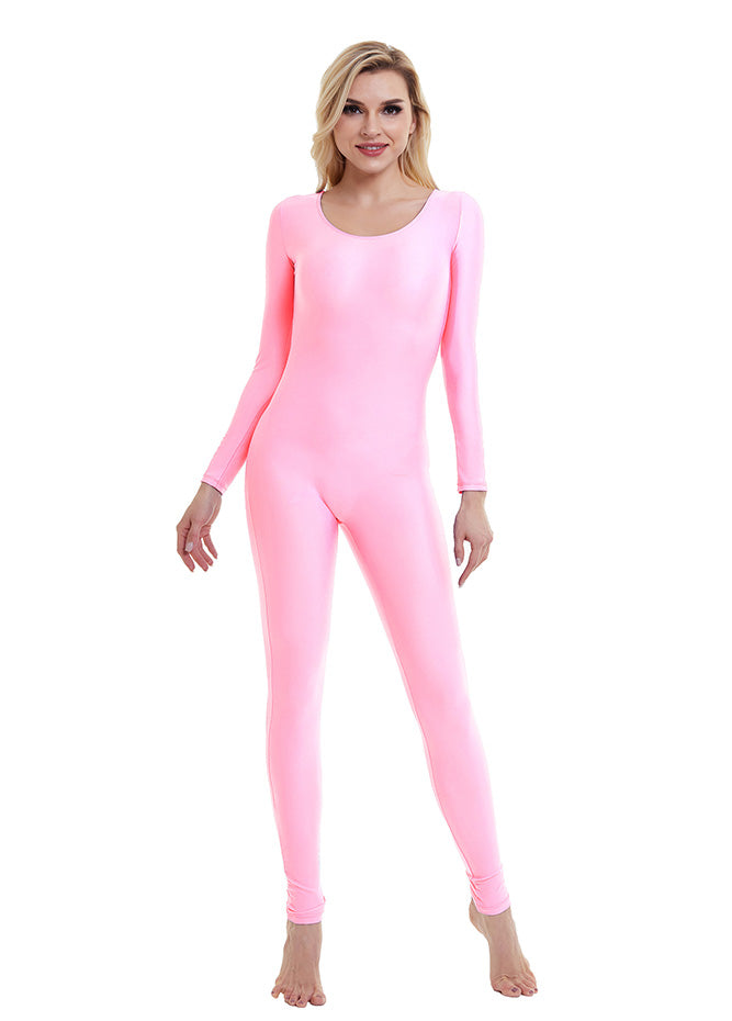 pink long sleeve unitard