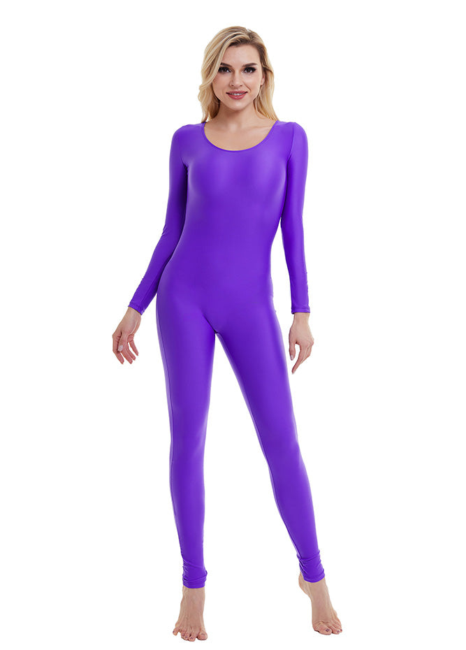 purple long sleeve unitard