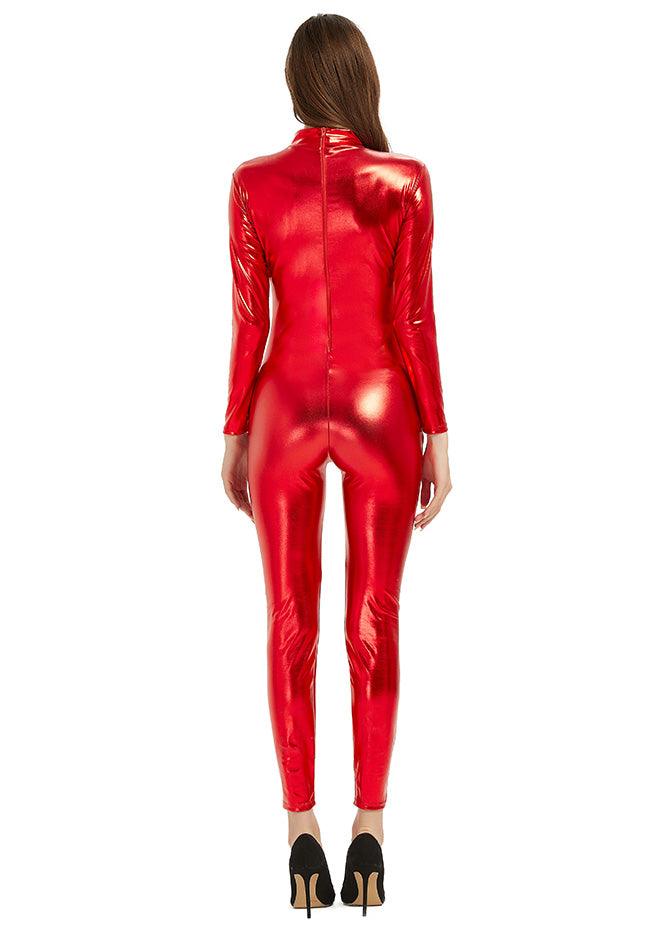 Red Shiny Metallic Unitard