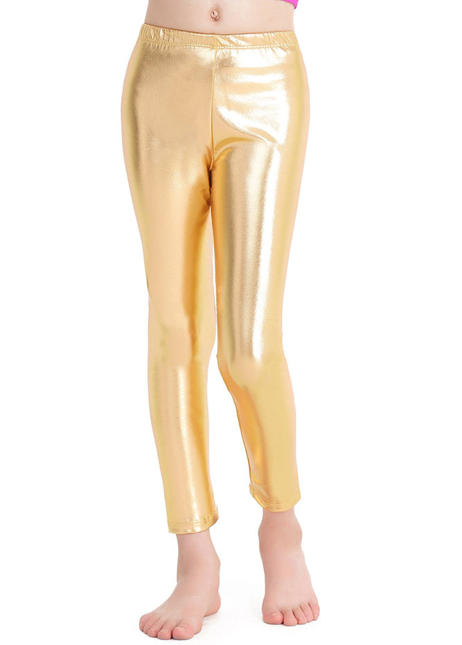 Girls Shiny Metallic Leggings for Party
