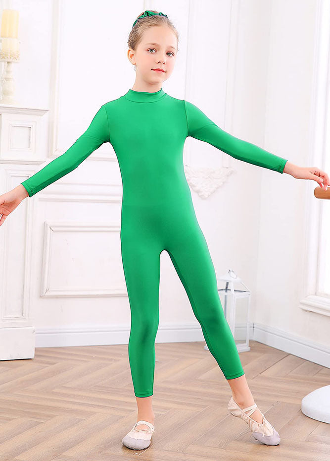 Girls Long Sleeve Green Unitard