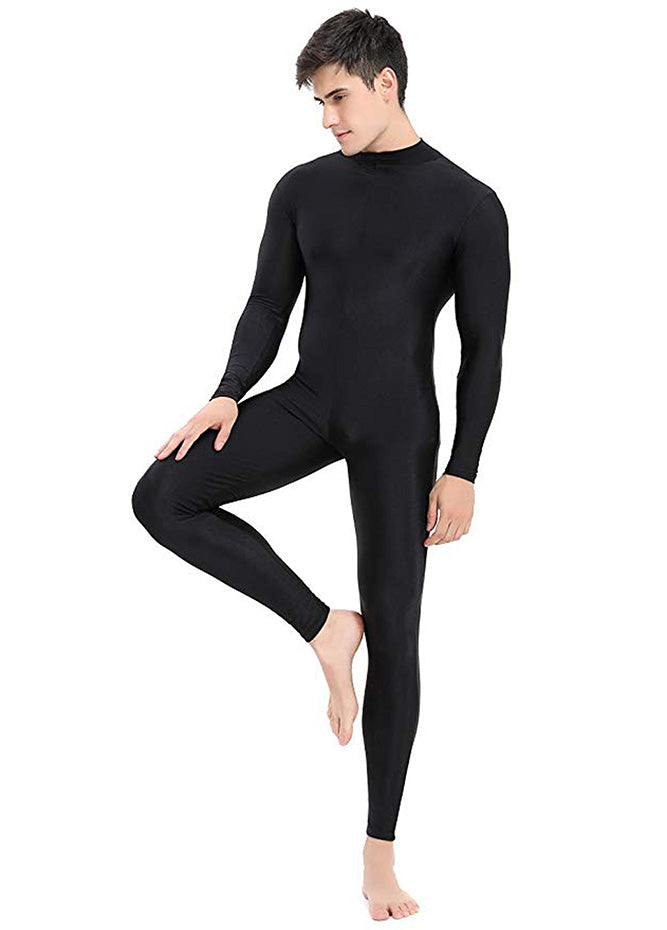 Mens Turtleneck Spandex Long Sleeve Unitard