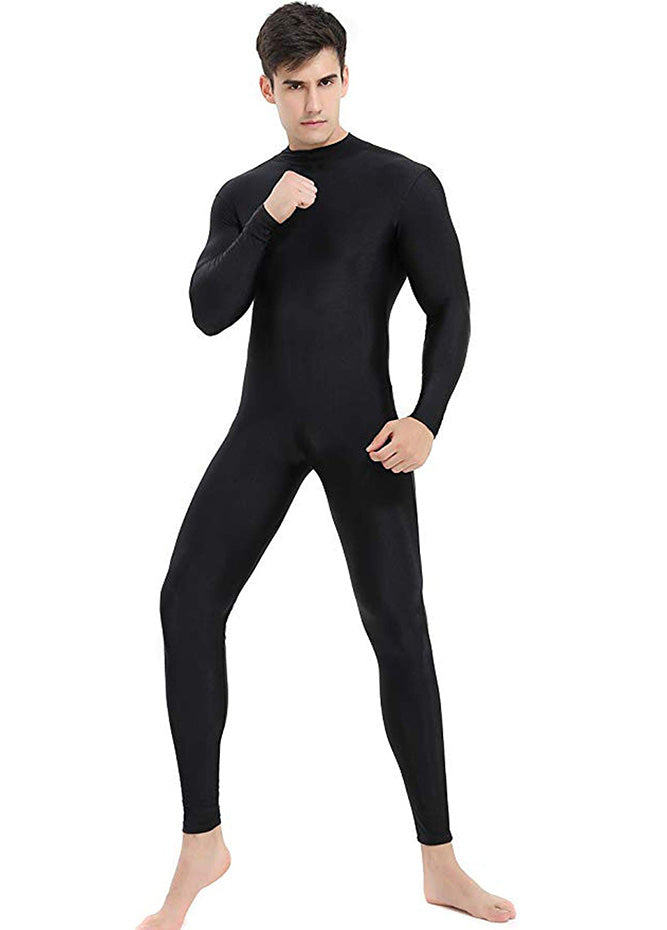 Mens Turtleneck Spandex Long Sleeve Unitard