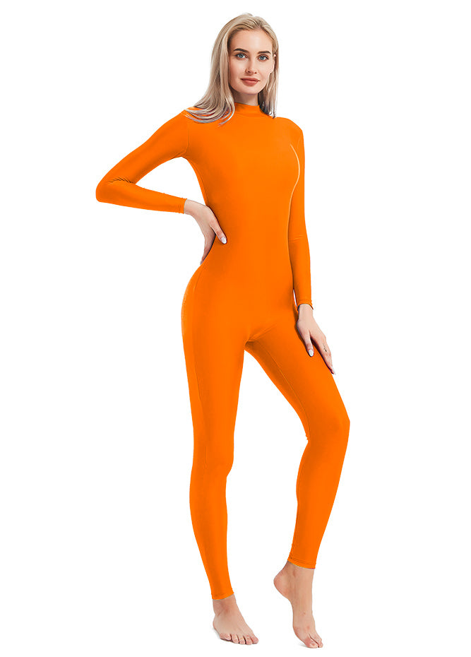 Orange Turtleneck Unitard