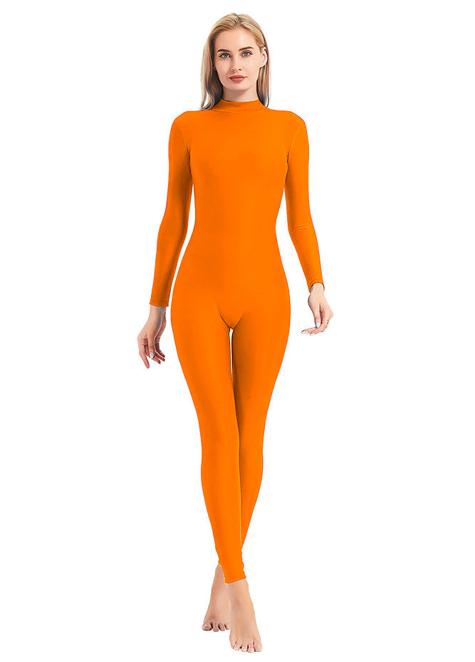 Orange Turtleneck Unitard