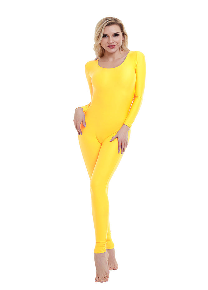 Yellow long sleeve unitard