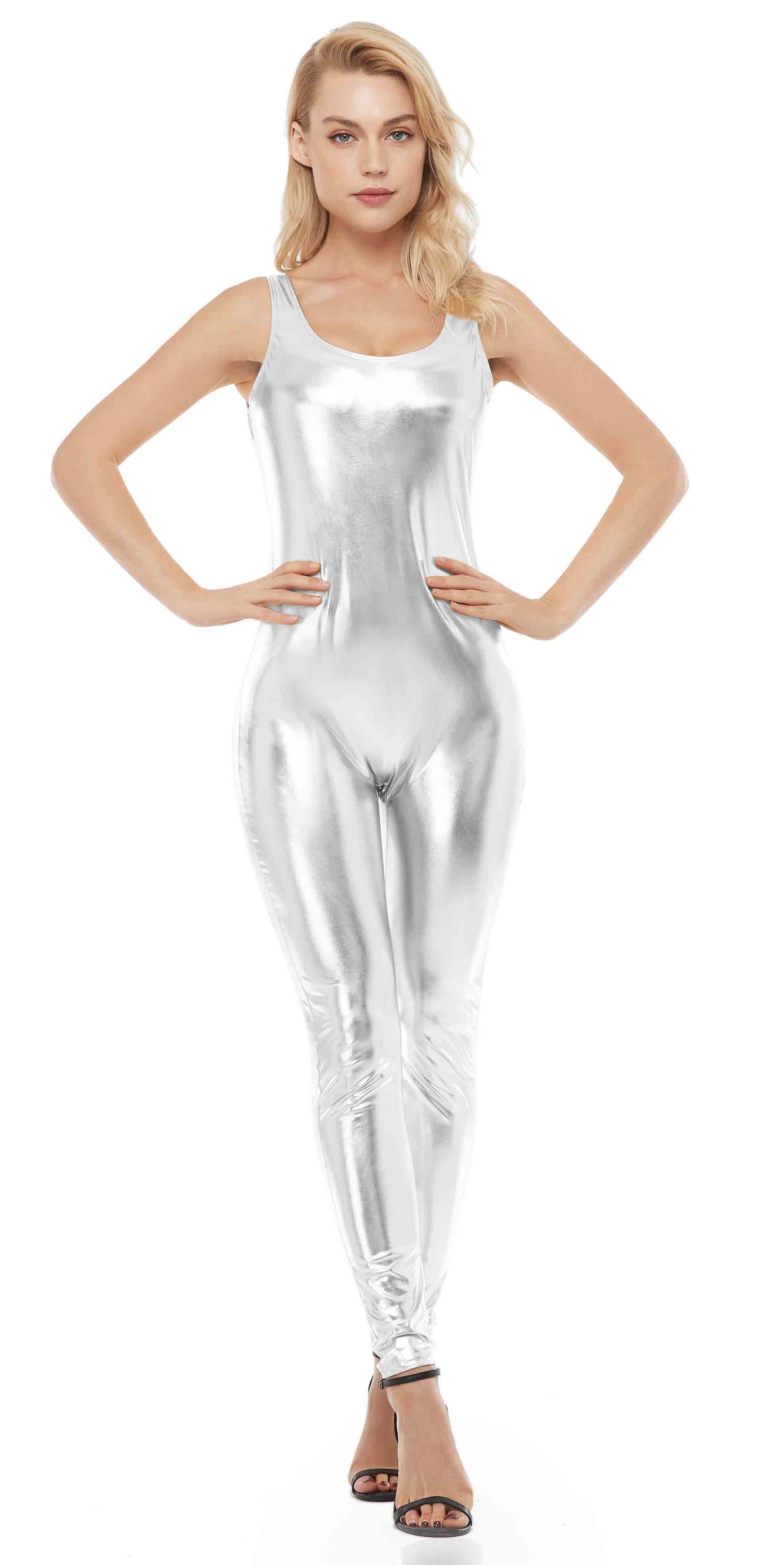 Silver unitard