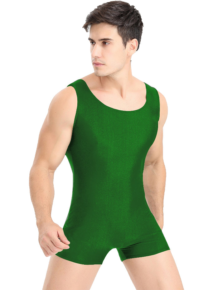 Speerise Mens Biketard Spandex Short Tank Unitard