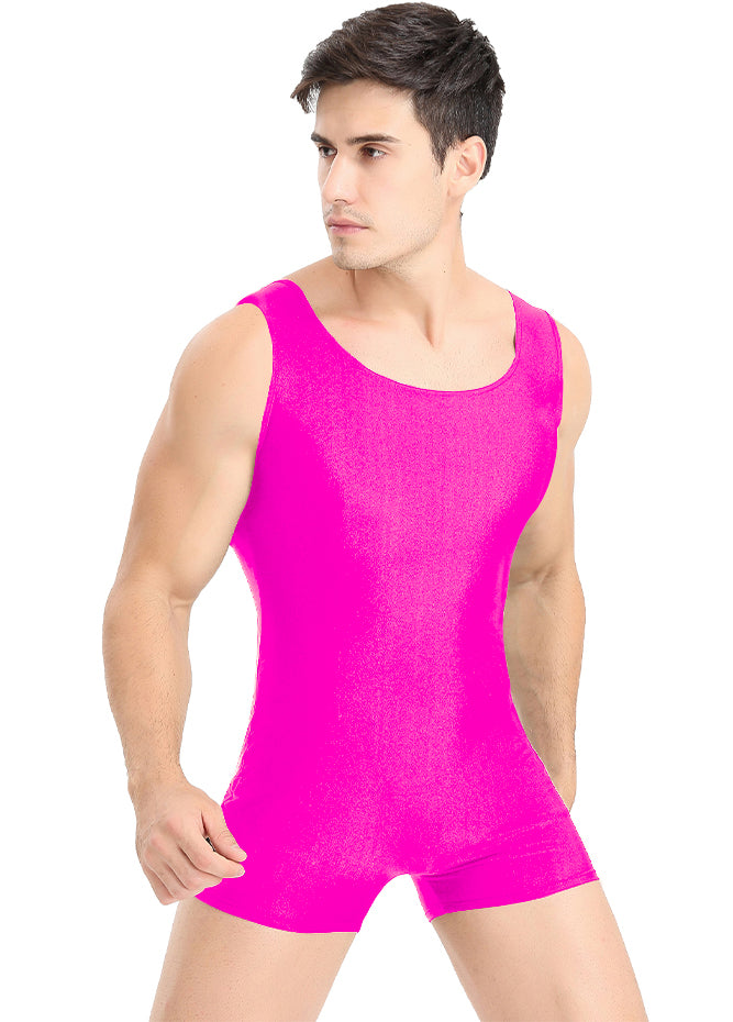 Speerise Mens Biketard Spandex Short Tank Unitard