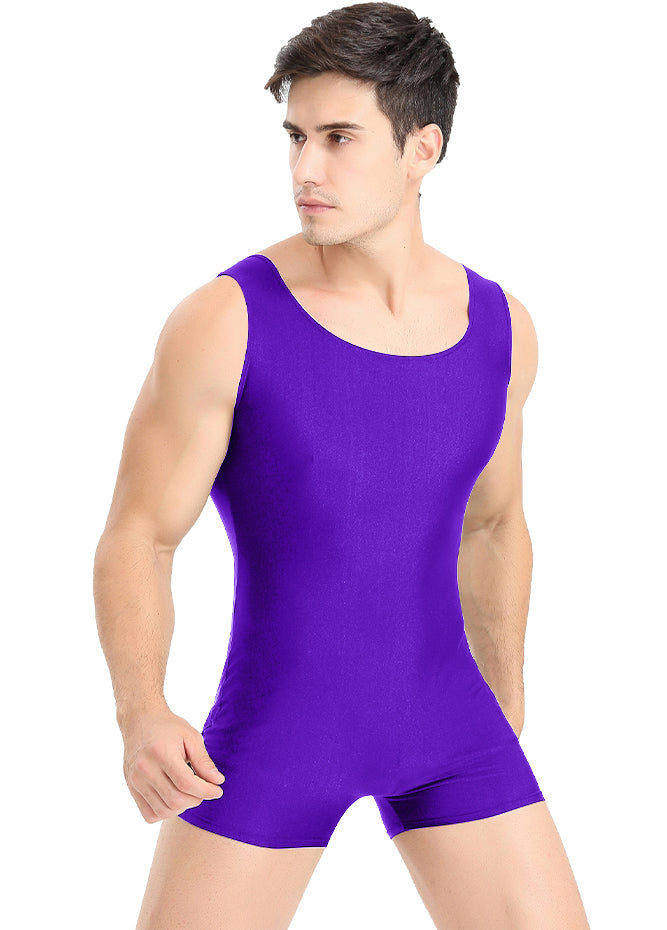 Speerise Mens Biketard Spandex Short Tank Unitard