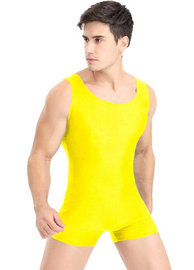 Speerise Mens Biketard Spandex Short Tank Unitard