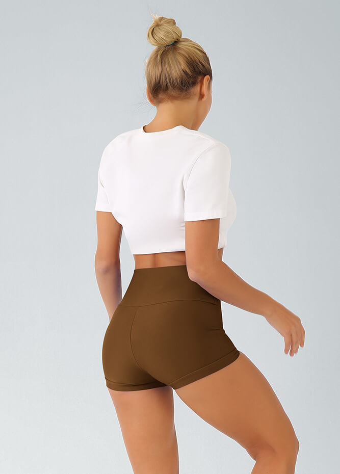 Womens High-Rise Workout Yoga Shorts