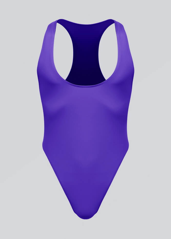 Mens Wide Neck Racerback Thong Sporty Bodysuit