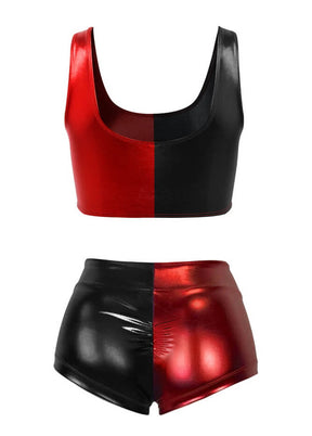 Harley Quinn Costume w/ Crop Top and Bottoms