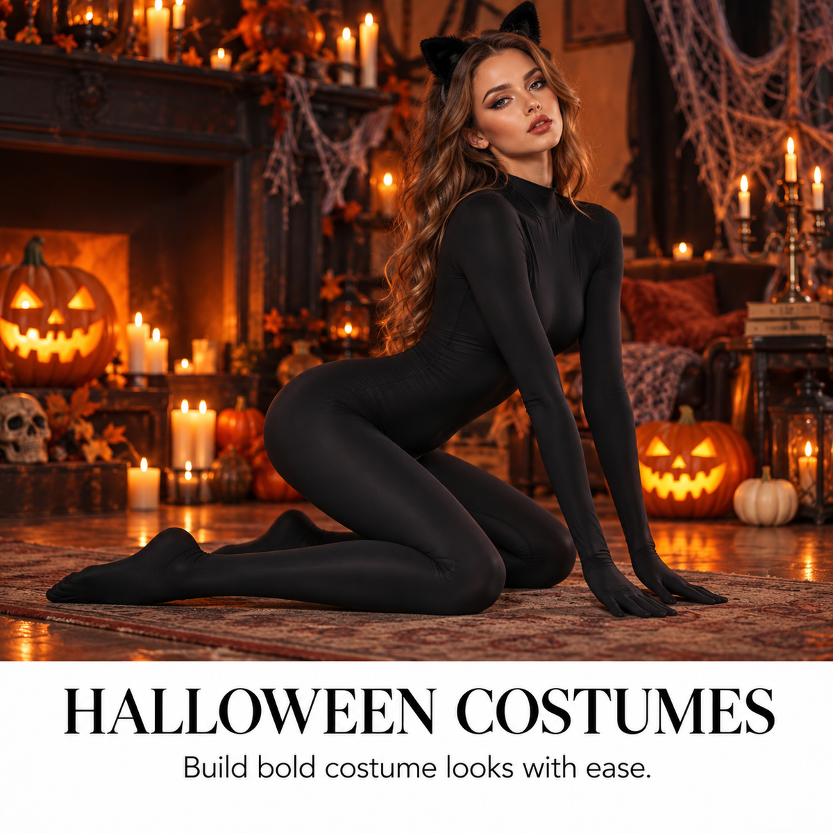Womens Full Bodysuit One Piece Footed Unitard - Party Statement