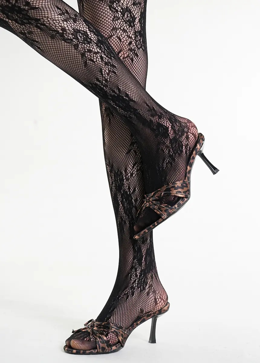 2PCS French Vintage Patterned Lace Tights | Sexy Hollow Out Fishnet Pantyhose
