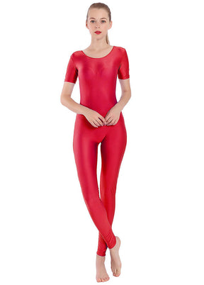 red spandex jumpsuit