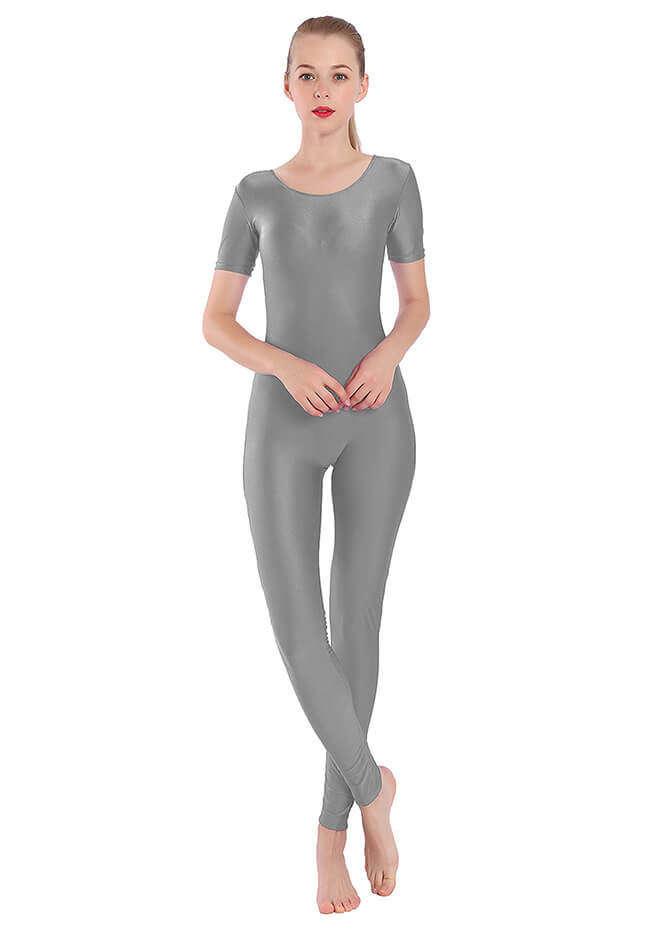 gray spandex jumpsuit