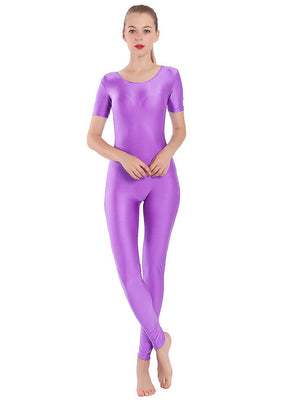 violet spandex jumpsuit