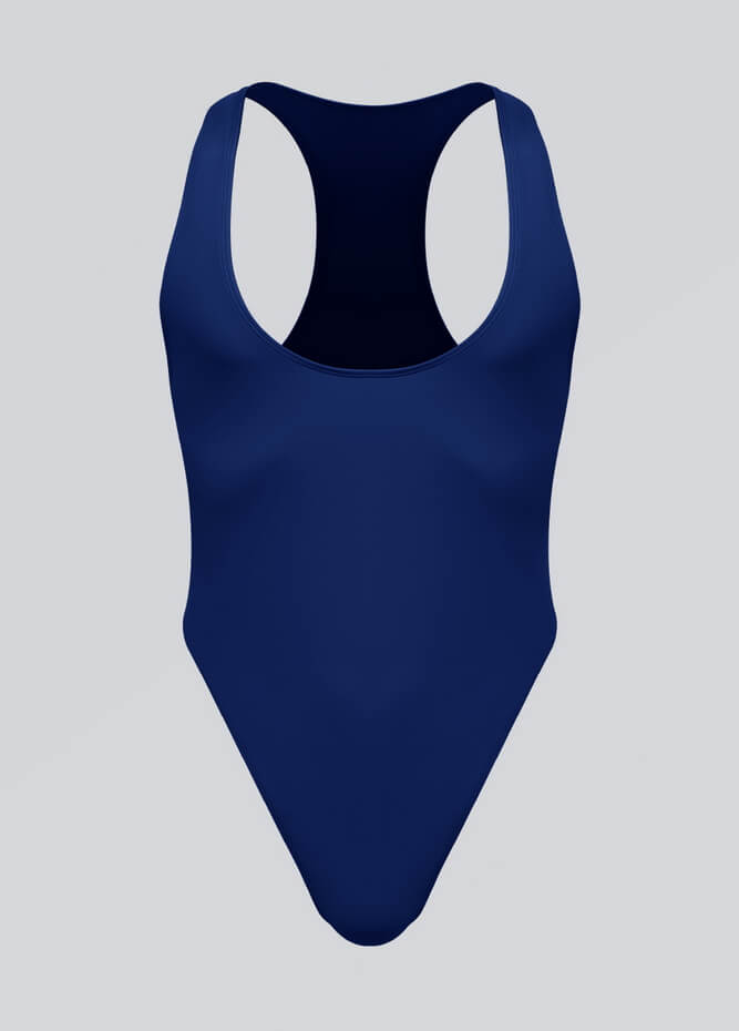 Mens Wide Neck Racerback Thong Sporty Bodysuit