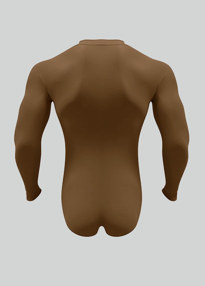 Mens Zip Front Long Sleeve Leotard