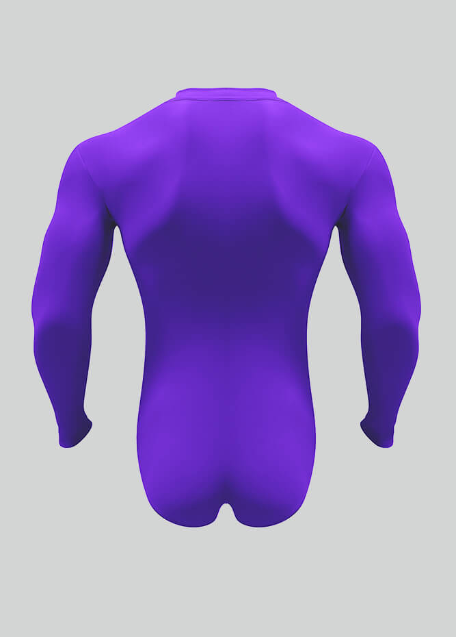 Mens Zip Front Long Sleeve Leotard