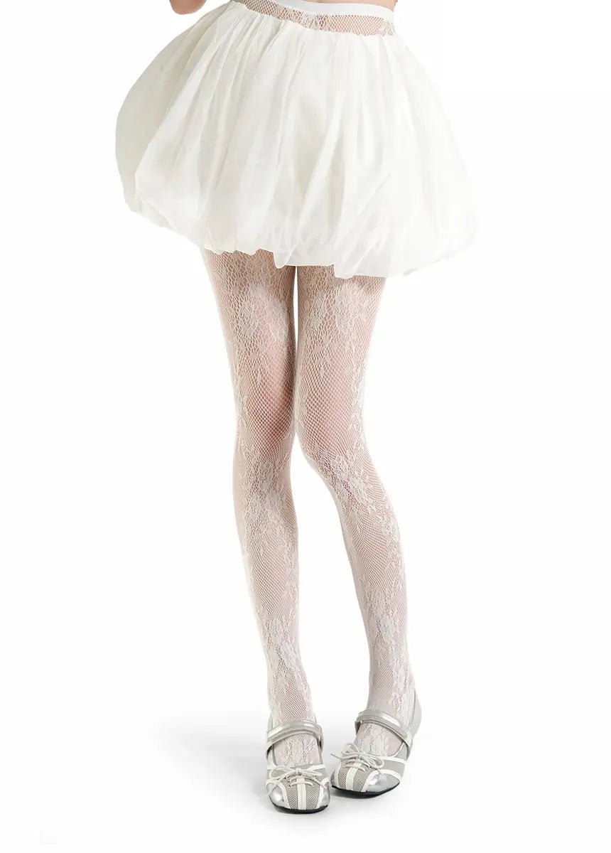 2PCS French Vintage Patterned Lace Tights | Sexy Hollow Out Fishnet Pantyhose