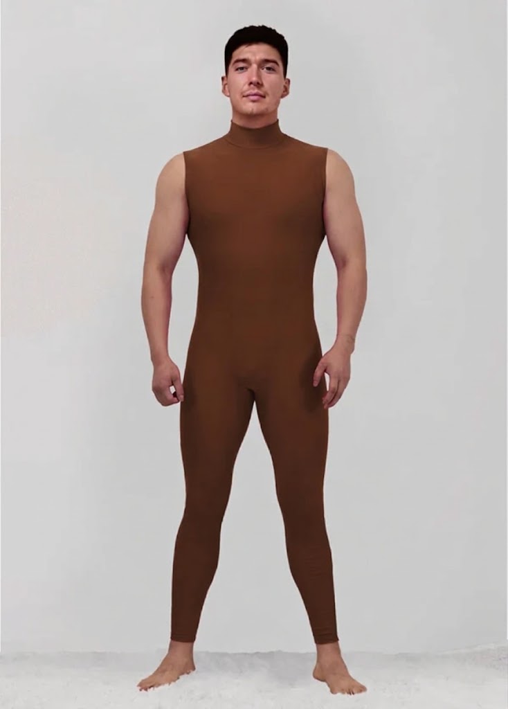 Mens Spandex Sleeveless Back Zipper Unitard