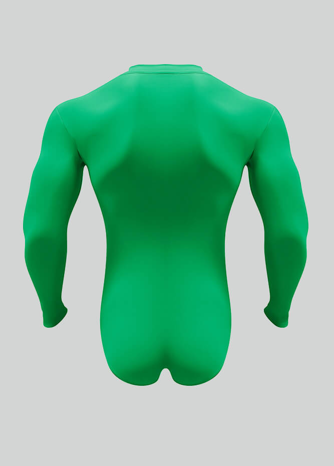 Mens Zip Front Long Sleeve Leotard