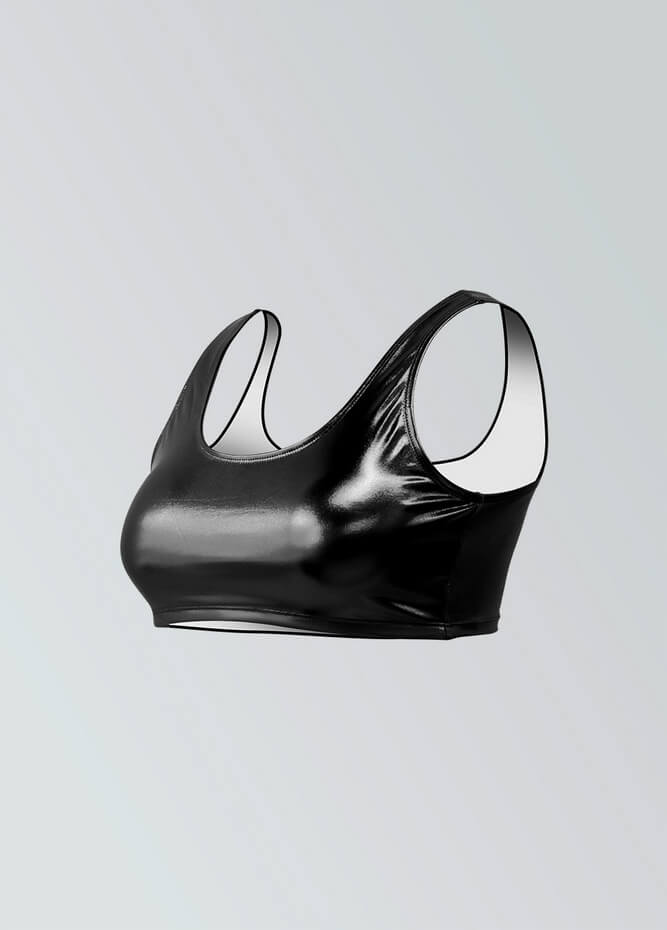Womens Shiny Metallic Top with Bra