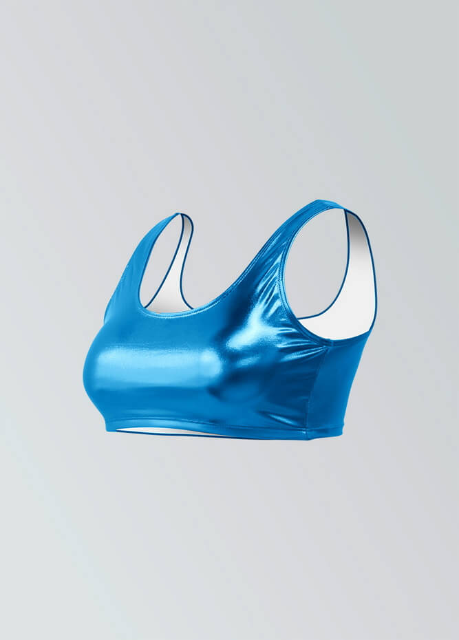 Womens Shiny Metallic Top with Bra