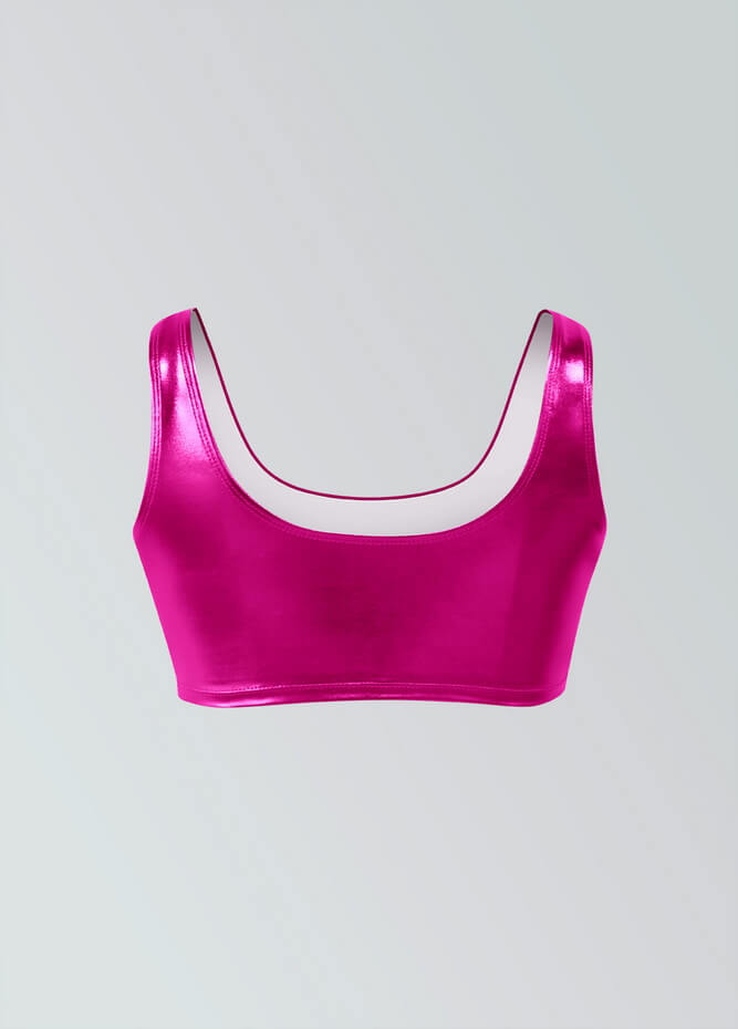 Womens Shiny Metallic Top with Bra