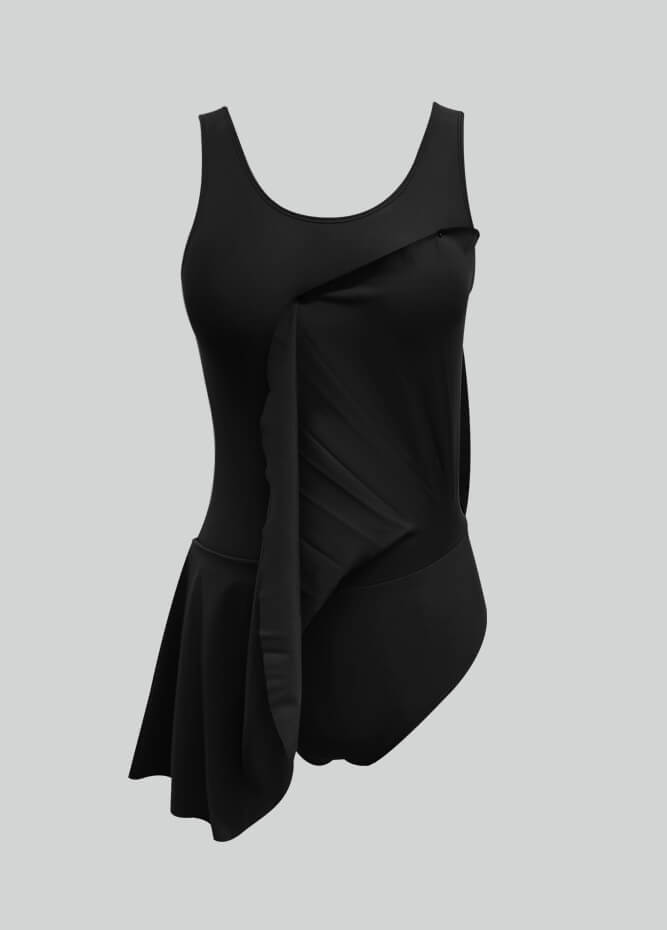 Thong Sleeveless Leotard with Skirt