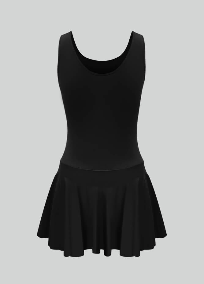 Thong Sleeveless Leotard with Skirt