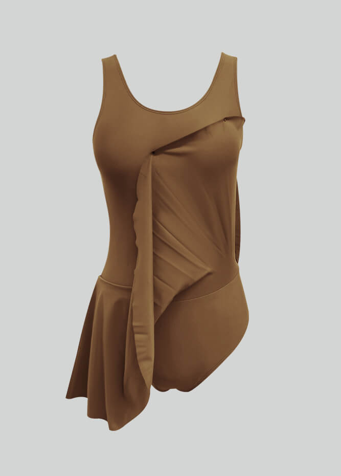 Thong Sleeveless Leotard with Skirt