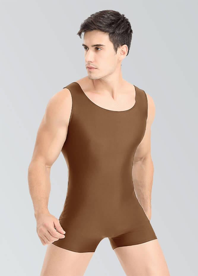 Mens Biketard Spandex Short Tank Unitard