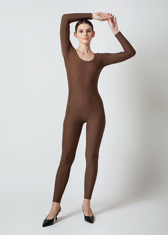 Womens Long Sleeve Scoop Neck Unitard