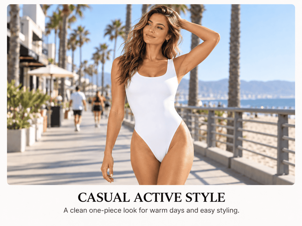 Womens Sexy High Cut Thong Square Neck Leotard - Party Statement