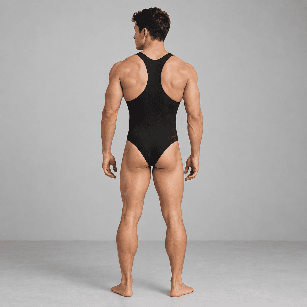 Mens Racer Back Fitness Thong Leotard