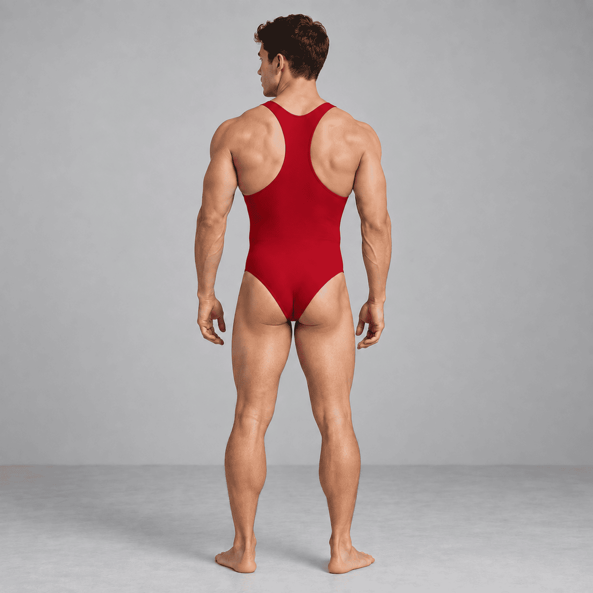 Mens Racer Back Fitness Thong Leotard