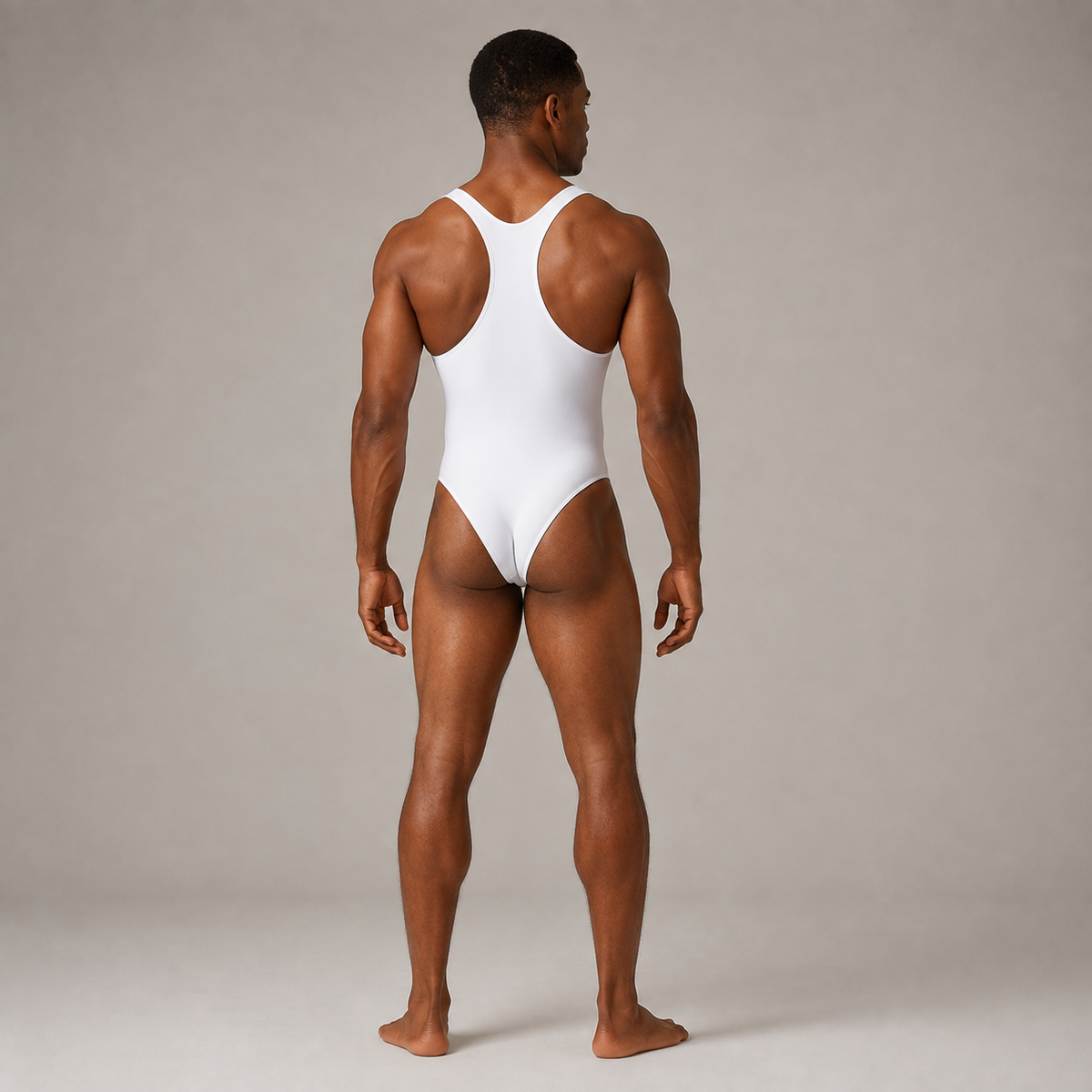Mens Racer Back Fitness Thong Leotard