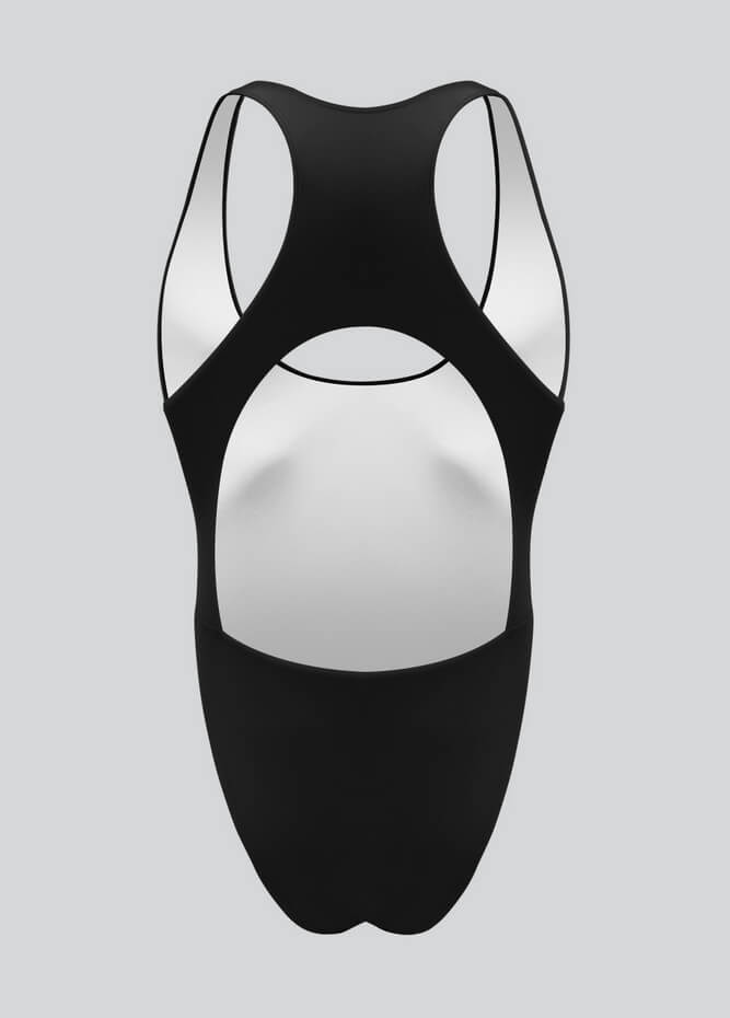 Mens Deep U-Neck Bodysuit With Back Cut-Out