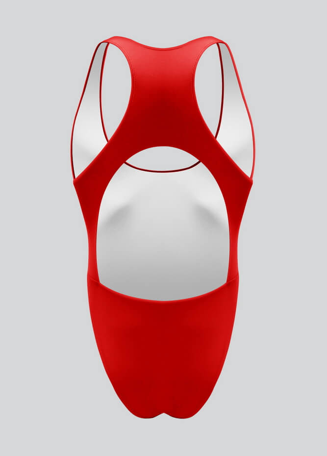 Mens Deep U-Neck Bodysuit With Back Cut-Out