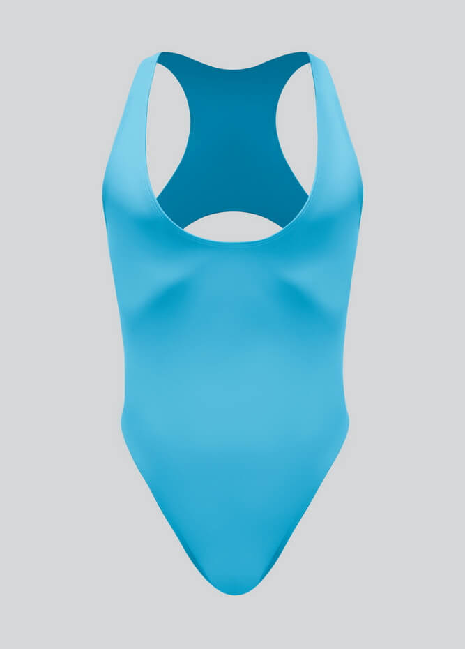 Mens Deep U-Neck Bodysuit With Back Cut-Out