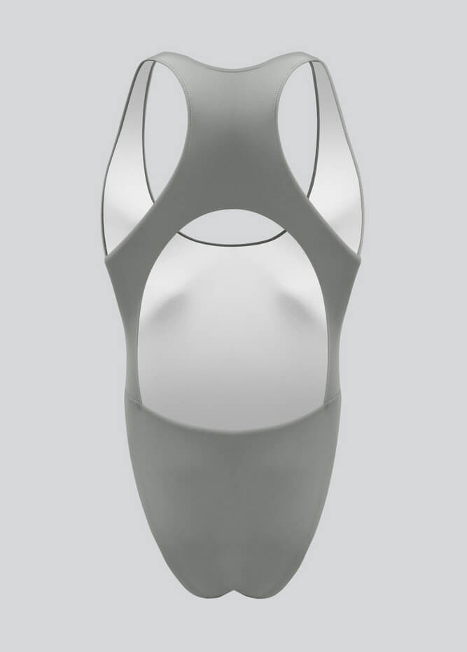 Mens Deep U-Neck Bodysuit With Back Cut-Out